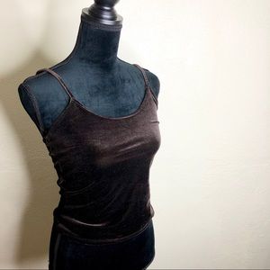 VTG brown velvet crop top